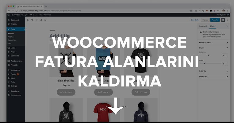 WooCommerce Fatura Alanları Kaldırma